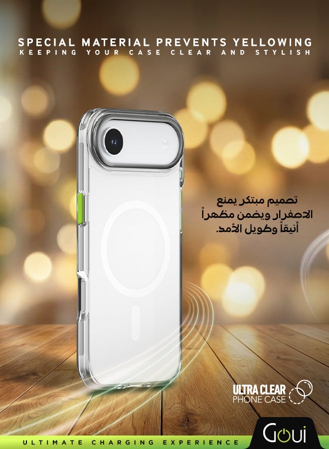 Goui iPhone 17 Air Case - Transparent MagSafe iPhone Case, with Full Protection Against Scratches and Drops, Wireless Charging Compatible, and Anti-Yellowing Design Transparent/Titanium - Image 2
