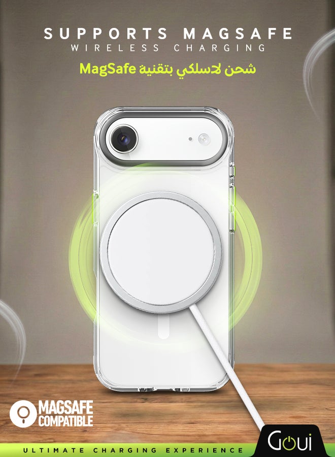 Goui iPhone 17 Air Case - Transparent MagSafe iPhone Case, with Full Protection Against Scratches and Drops, Wireless Charging Compatible, and Anti-Yellowing Design Transparent/Titanium - Image 3