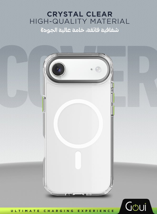 Goui iPhone 17 Air Case - Transparent MagSafe iPhone Case, with Full Protection Against Scratches and Drops, Wireless Charging Compatible, and Anti-Yellowing Design Transparent/Titanium - Image 1