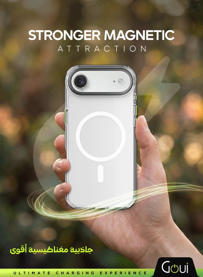 Goui iPhone 17 Air Case - Transparent MagSafe iPhone Case, with Full Protection Against Scratches and Drops, Wireless Charging Compatible, and Anti-Yellowing Design Transparent/Titanium - Image 4