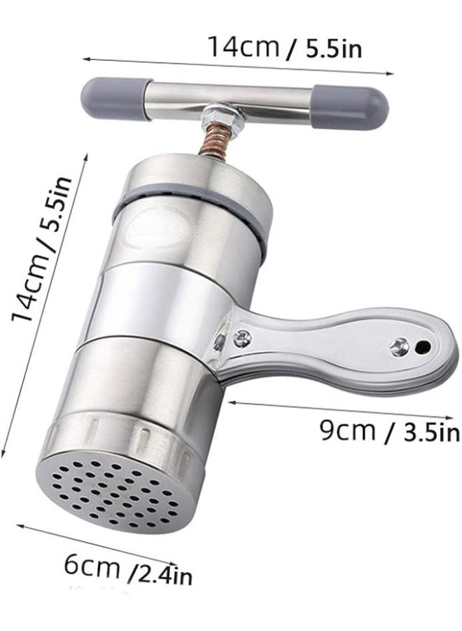 ماكينة صنع المعكرونة اليدوية من شيان، ماكينة عصر المعكرونة المصنوعة من الفولاذ المقاوم للصدأ، لصنع نودلز وفيتوتشيني بسمك وأشكال مختلفة، مع 5 قوالب نودلز - Image 4