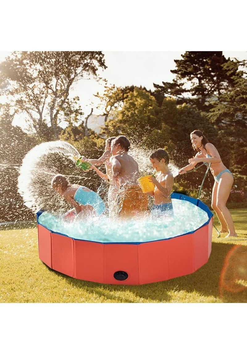 Foldable Dog Pool, Collapsible Hard Plastic Dog Swimming Pool, Large Portable PVC Dog Bath Tub,  Pet Puppy Kids Dog Bath Tub Pool, Pet Wading Pool for Indoor and Outdoor (80 * 30)