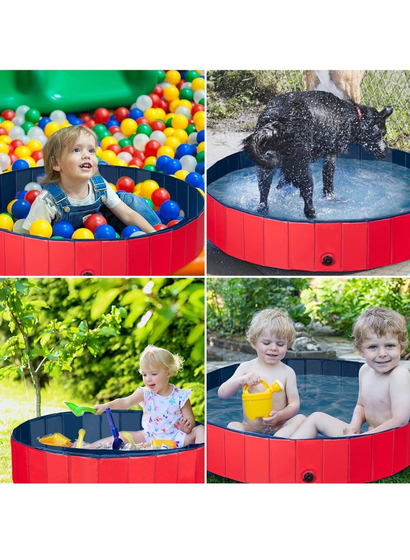 Foldable Dog Pool, Collapsible Hard Plastic Dog Swimming Pool, Large Portable PVC Dog Bath Tub,  Pet Puppy Kids Dog Bath Tub Pool, Pet Wading Pool for Indoor and Outdoor (80 * 30)