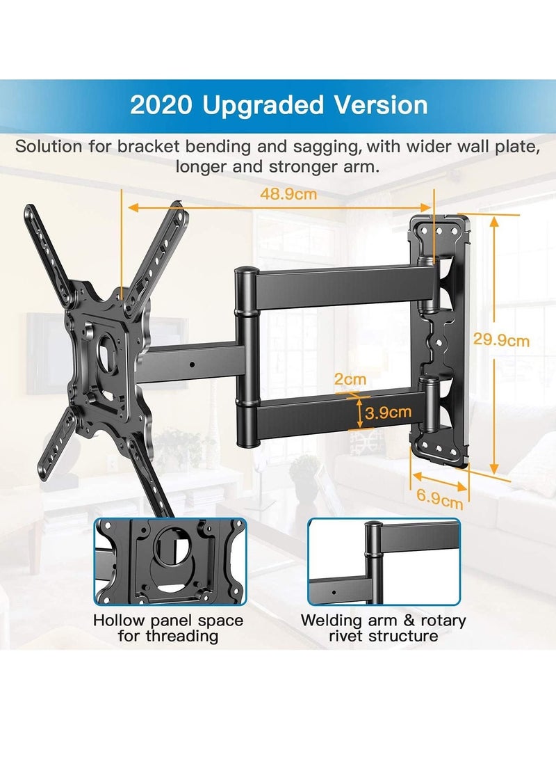 Mcmola Tv Wall Mount, Swivels Tilts Extends Heavy Duty Tv Mount Bracket For 32 55 Inch Plasma & Curved Tv Up To 40Kg Max Vesa 400X400Mm, Black, - Image 4