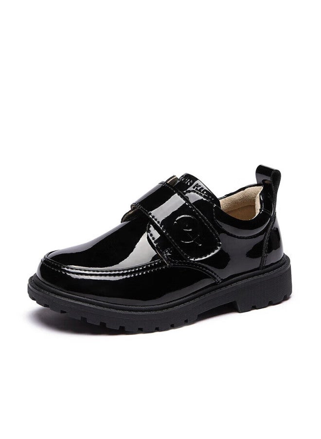 YEARCON Yierkang Children's Leather Shoes For Boys, Summer Black Performance Shoes, Shiny Student Leather Shoes, Black, Size 40 - Image 3