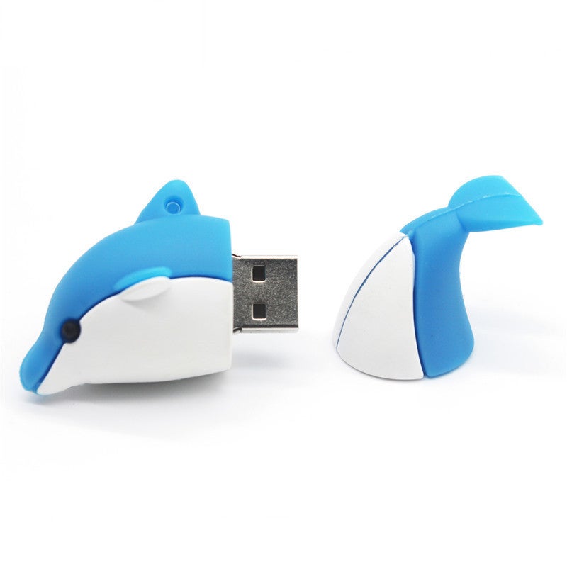 محرك أقراص فلاش USB على شكل حورية البحر 64 جيجابايت من السيليكون مع دعامة سبع نجوم ومحرك أقراص فلاش USB 32 جيجابايت على شكل دلفين هدية لطيفة - Image 3