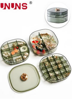 UNUNS Earring Organizer, Stackable 3-Layers Clear Jewelry Box with Lid, Jewelry Organizer for Women Girls,Earring Box Display Holder for Earrings Ring Studs Bracelet Necklace Crafts  - Image 1