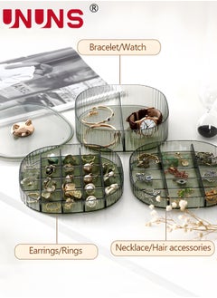 UNUNS Earring Organizer, Stackable 3-Layers Clear Jewelry Box with Lid, Jewelry Organizer for Women Girls,Earring Box Display Holder for Earrings Ring Studs Bracelet Necklace Crafts  - Image 3