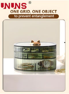 UNUNS Earring Organizer, Stackable 3-Layers Clear Jewelry Box with Lid, Jewelry Organizer for Women Girls,Earring Box Display Holder for Earrings Ring Studs Bracelet Necklace Crafts  - Image 4