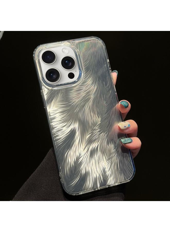 Green Tiger For iPhone 12 Pro Max Foxtail Bronzing Laser Gradient Phone Case(White)