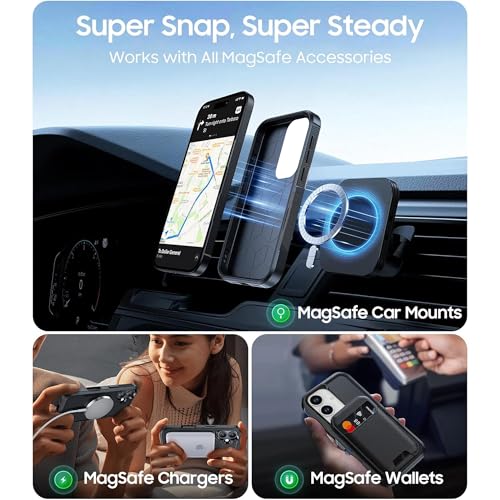 KARWAN Tough Shockproof Back Case Cover Compatible with Samsung S24 Ultra Dual Layer Armor Protection with Matt Finish,Edge Guard Bumper Heavy Duty Cover with Magnetic MagEase Wireless Charging Black - Image 4