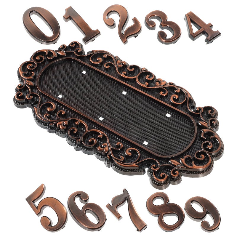 Vintage European Style Brass House Address Plaque With 0 9 Numbers For Villa Front Door - Image 2