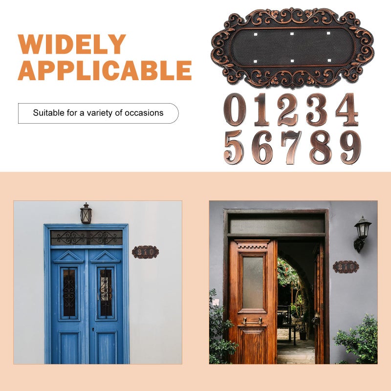 Vintage European Style Brass House Address Plaque With 0 9 Numbers For Villa Front Door - Image 4