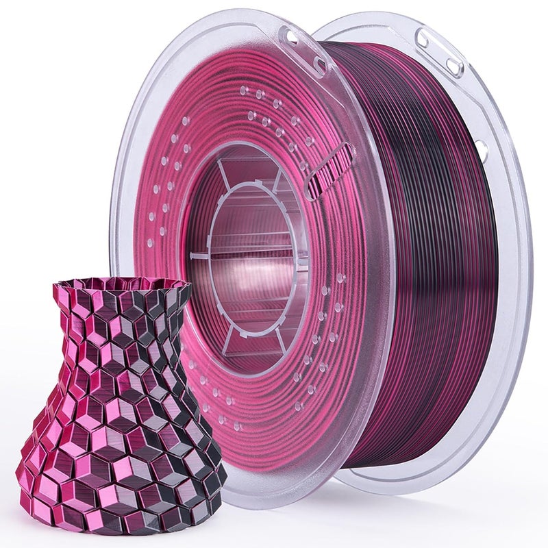 Protomont TECHNOLOGIES خيوط PLA الحريرية من ELEGOO 1.75 مم 1 كجم، خيوط طابعة ثلاثية الأبعاد لامعة بدقة أبعاد +/- 0.05 مم، بكرة 1 كجم (2.2 رطل) تناسب معظم طابعات FDM ثلاثية الأبعاد (حرير أحمر أسود) - Image 1