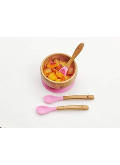 Avanchy ® Infant Baby Spoons Bamboo And Silicone Set Self Feeding Food Utensils 4 Months Baby Led Weaning 5 Pack With Blue Spoon  - Image 4