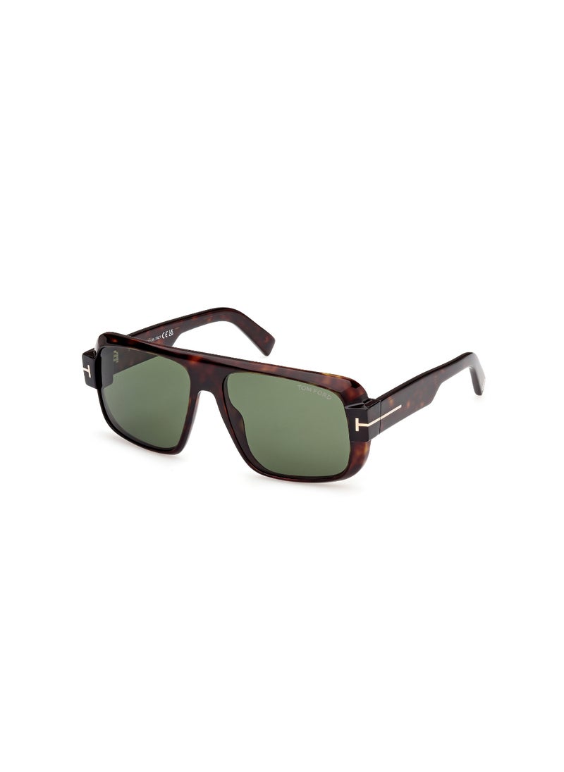 TOM FORD Men's Navigator Shape Acetate Sunglasses FT110152N58 Lens Size: 58 Millimeter - Dark Havana  - Image 1