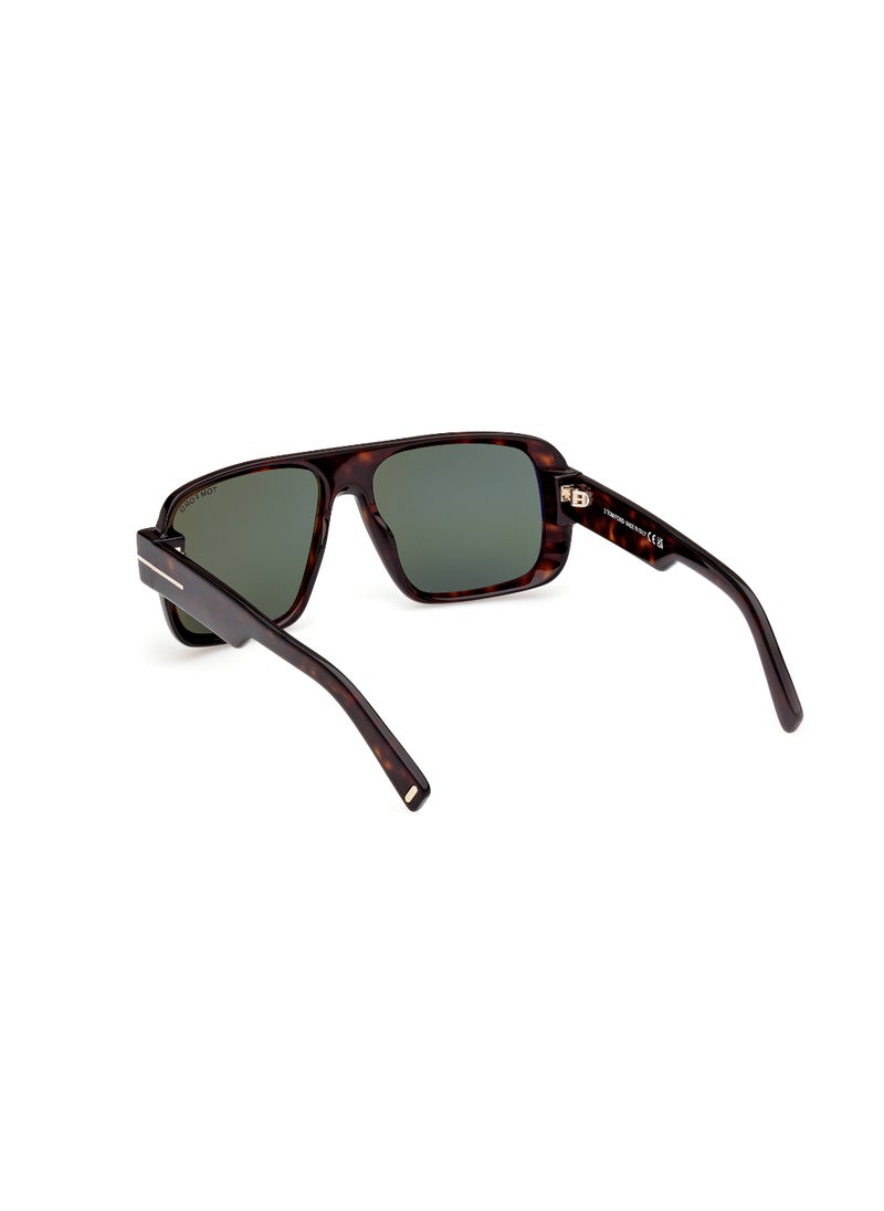 TOM FORD Men's Navigator Shape Acetate Sunglasses FT110152N58 Lens Size: 58 Millimeter - Dark Havana  - Image 5