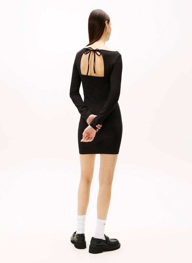 TOMMY JEANS Small Flag Bling A-Line Mini Dress - Image 2