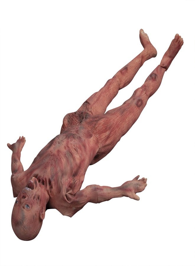 SUNREEK Halloween Bloody Dead Body, 4.6 ft Latex Skinned Full Body Hanging Corpse Torso Halloween Body Parts Props for Haunted House Zombie Halloween Party Decoration - Image 4