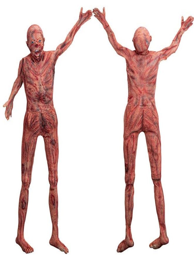 SUNREEK Halloween Bloody Dead Body, 4.6 ft Latex Skinned Full Body Hanging Corpse Torso Halloween Body Parts Props for Haunted House Zombie Halloween Party Decoration - Image 2