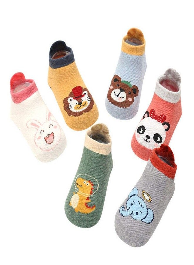 TERI BERI 6 Pairs Baby Warm Socks with Non Skid Soles, 3D Animal Cartoon Grip Cotton Socks with Easy to Walk and Crawl for Newborn (12-36 Months) - Image 5