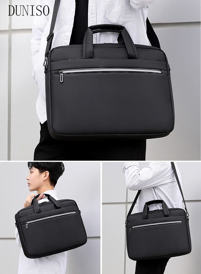 DUNISO 15.6 Inch Laptop Bag Lightweight Large Capacity Computer Bag Travel Business Briefcase Water Resistance Shoulder Messenger Bag for Men and Women Work Office School  - Image 3