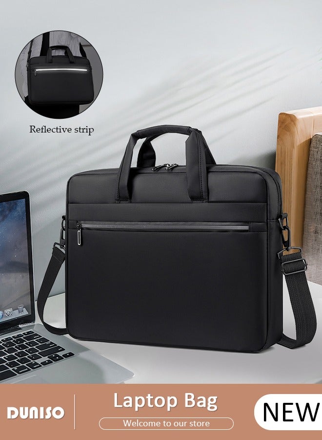 DUNISO 15.6 Inch Laptop Bag Lightweight Large Capacity Computer Bag Travel Business Briefcase Water Resistance Shoulder Messenger Bag for Men and Women Work Office School  - Image 1