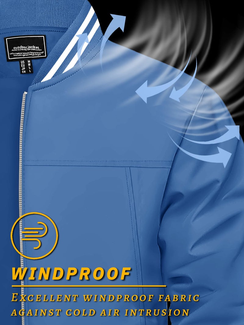 TACVASEN Jackets For Men Lightweight Bomber Jackets For Men Jackets Men's Casual Jacket Outdoor Windbreaker Lightweight Bomber Jacket - Image 3