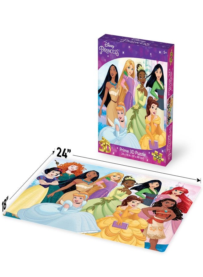 Prime 3D - Disney Princess Collection 3D Jigsaw Puzzle | 200 Piece Lenticular Game for Adults, Kids & Families | 24" x 18" Challenging & Fun Activity with Depth & Motion | Officially Licensed Gift - Image 2