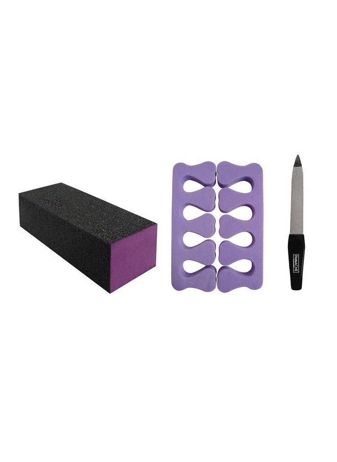 Panache Nail Care Combo (Emery Nail Buffer Finger Separator And Nail File Small)  - Image 2