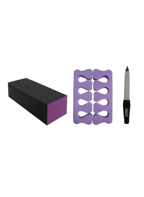 Nail Care Combo (Emery Nail Buffer Finger Separator And Nail File Small)