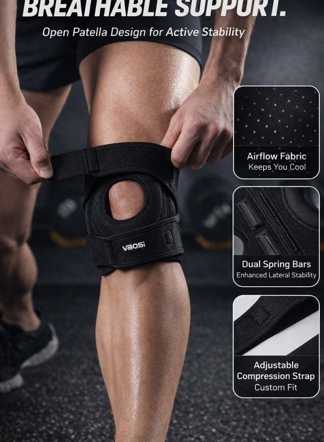 VBOSI Knee Brace Compression Knee Sleeve for Men & Women Knee Pad Support Running Cycling Basketball with Adjustable Strap Wra - Image 2