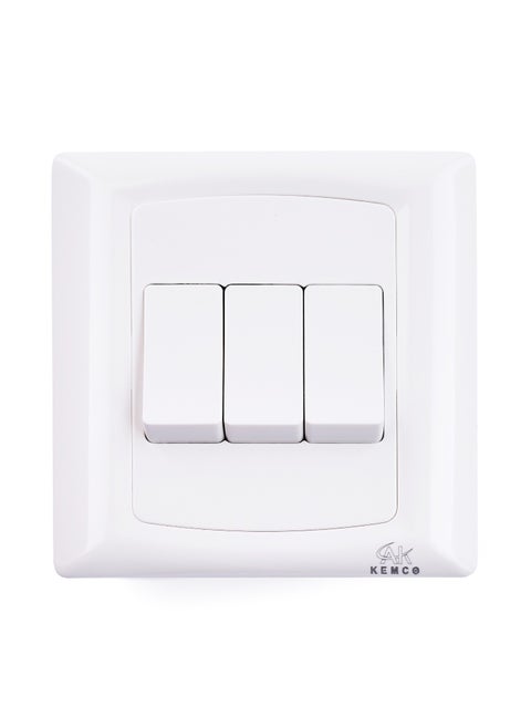 3 Gang 1 Way Switch for Home and Office 10 Amp