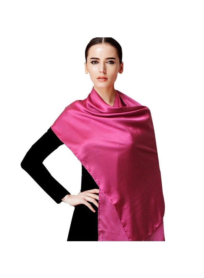 وشاح الشعر الساتان طوقة الرأس المنديل ، 27.5 في الحرير باندانا الحرير ملفوفة الشعر وشاح الرقبة للنساء والفتيات والفتيات اكسسوارات الشعر (وردي) - Image 4