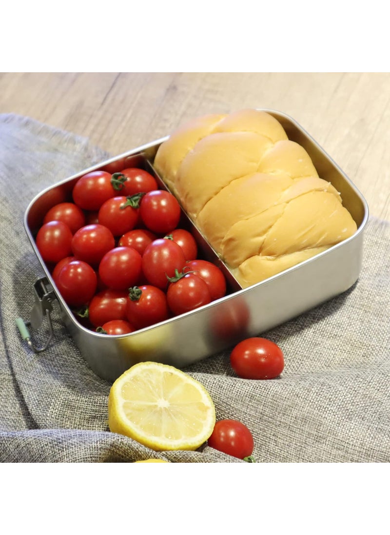 Arora Stainless Steel Bento Lunch Box  1500ml wDivider 2 Compartments Eco  Recyclable Food Container Leakproof  Dishwasher Safe BPA Free OntheGo Eating Design for Adults  Teens  - Image 5
