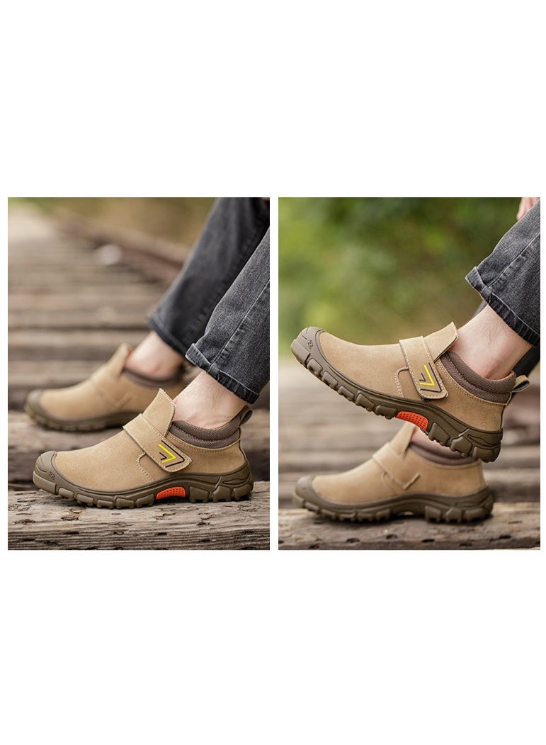 NIBEMINENT Labor Insurance Shoes Electric Welding Anti-scalding and Anti-piercing Cowhide Steel Bag Head Solid Bottom Safety Shoes - Image 4