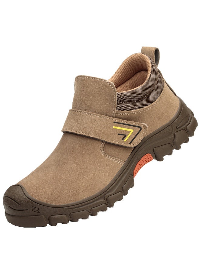 NIBEMINENT Labor Insurance Shoes Electric Welding Anti-scalding and Anti-piercing Cowhide Steel Bag Head Solid Bottom Safety Shoes - Image 1