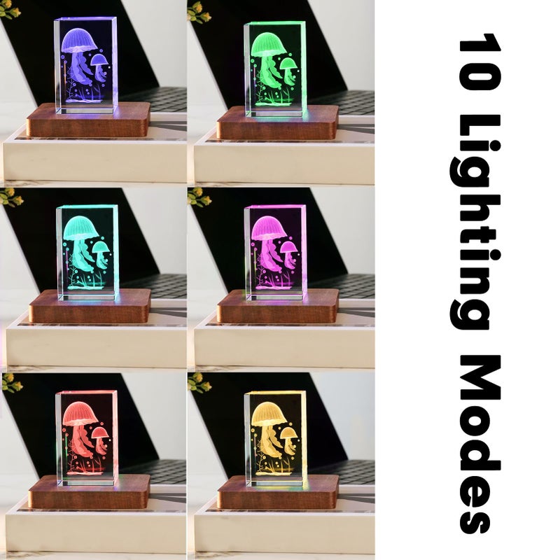 IFOLAINA LED Wood Light Base for Crystal Glass Art Crystal Sphere Holder Wooden Lamp Stand Base Multicolor Changing Square Lighted Base Pedestal for Resin Art Acrylic - Image 4