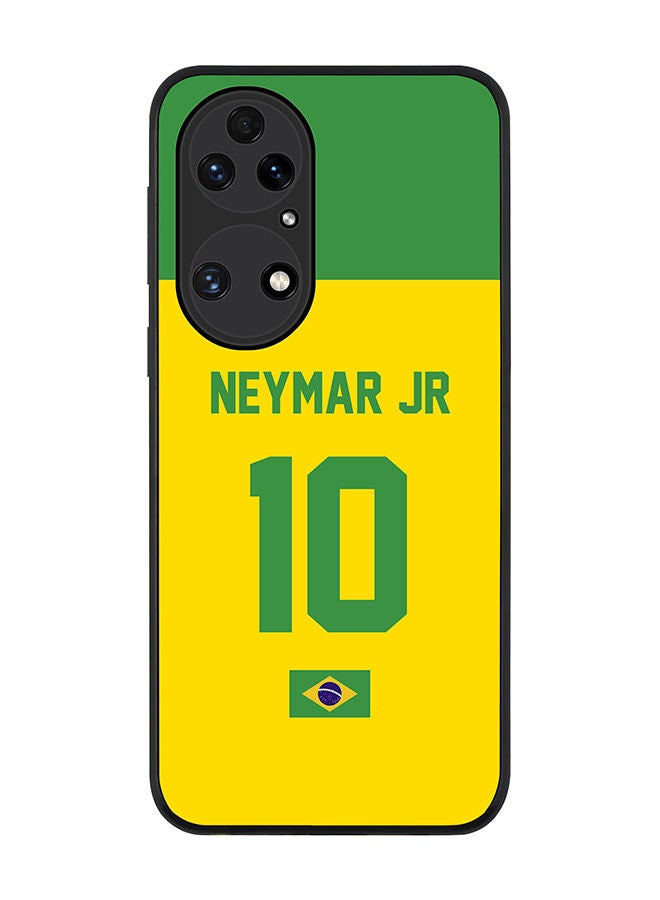 Stylizedd Rugged Black edge case for Huawei P50 Slim fit Soft Case Flexible Rubber Edges Anti Drop TPU Gel Thin Cover - Football Team - Brazil Player Name - Neymar Jr - Image 1