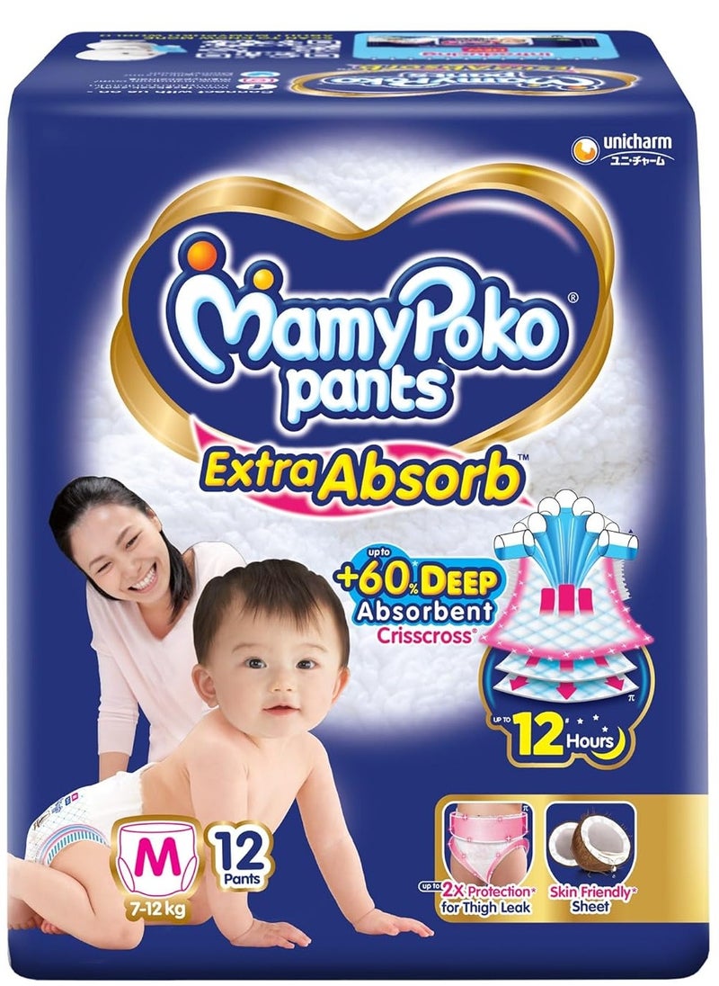 MamyPoko MamyPoko Pants Extra Absorb Baby Diaper Medium 12 Count  - Image 1