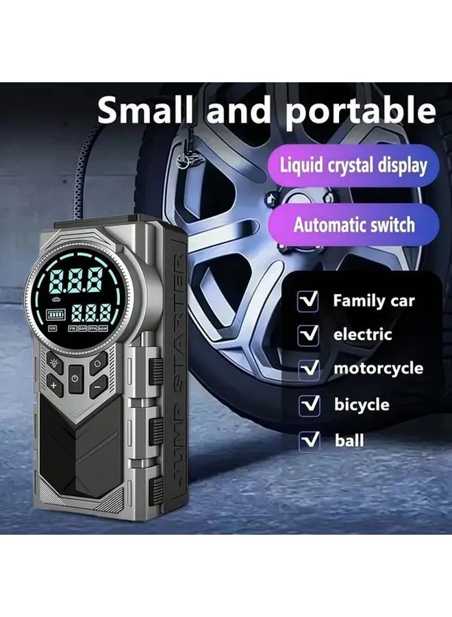 Gray 9 In 1 Car Battery Starter With 150 PSI Air Pump 3000A Jump Starter For Cars Trucks SUVs - Image 3