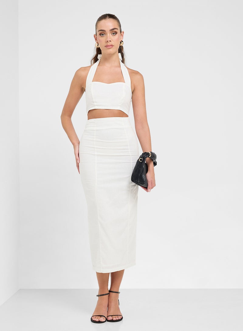Ginger Halter Neck Crop Top & Maxi Skirt Set  - Image 1