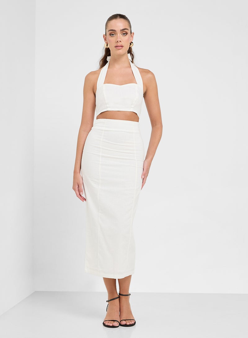 Ginger Halter Neck Crop Top & Maxi Skirt Set  - Image 5