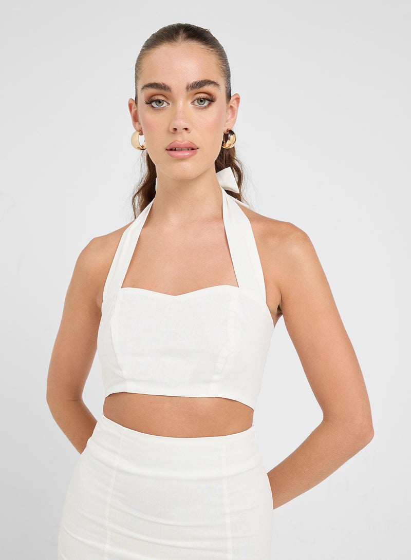 Ginger Halter Neck Crop Top & Maxi Skirt Set  - Image 3