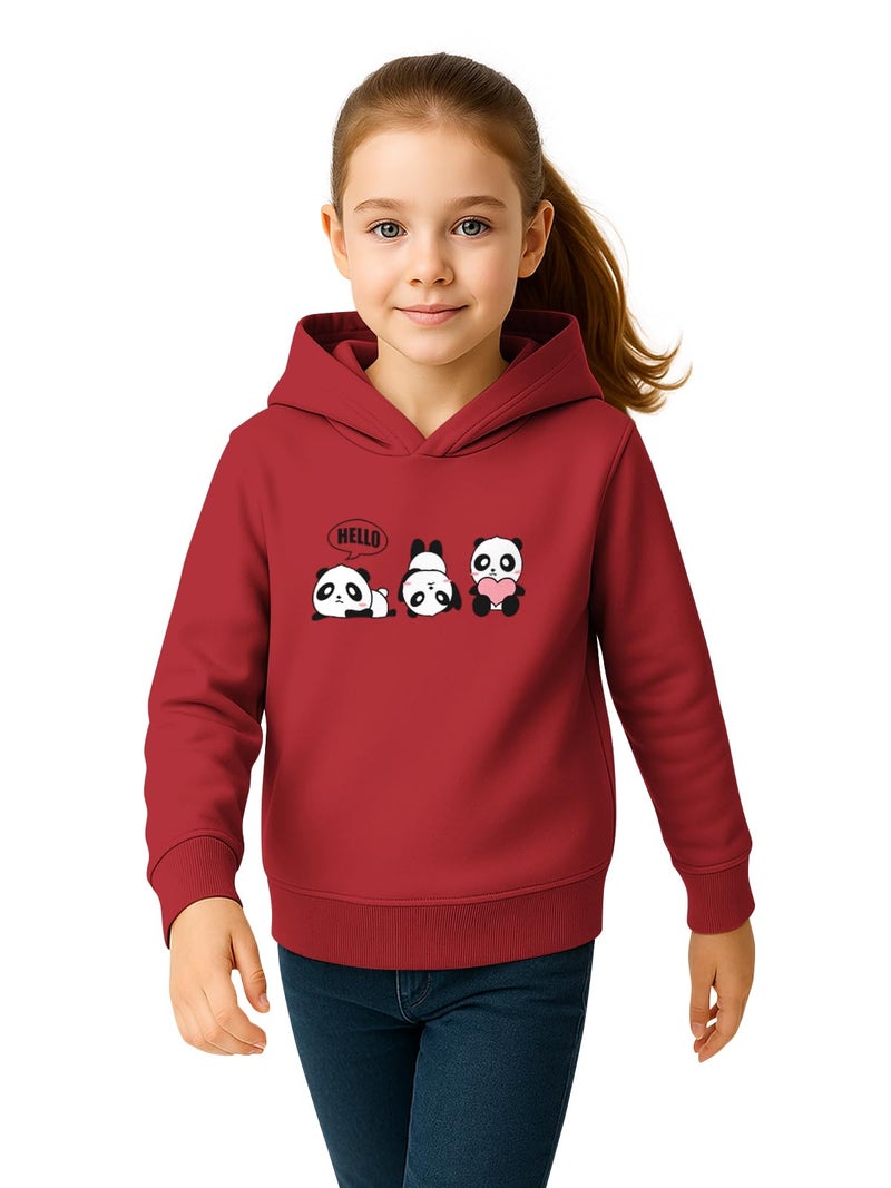 HELLCAT Trendy Cotton Blend Hoodie Sweatshirt for Girls - Pack of 1_Maroon_11-12Years - Image 1