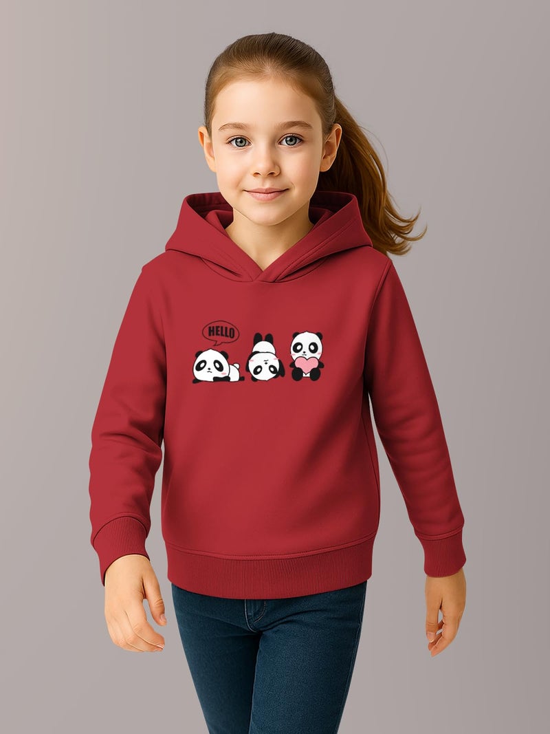 HELLCAT Trendy Cotton Blend Hoodie Sweatshirt for Girls - Pack of 1_Maroon_11-12Years - Image 2