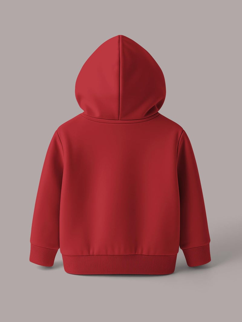 HELLCAT Trendy Cotton Blend Hoodie Sweatshirt for Girls - Pack of 1_Maroon_11-12Years - Image 3