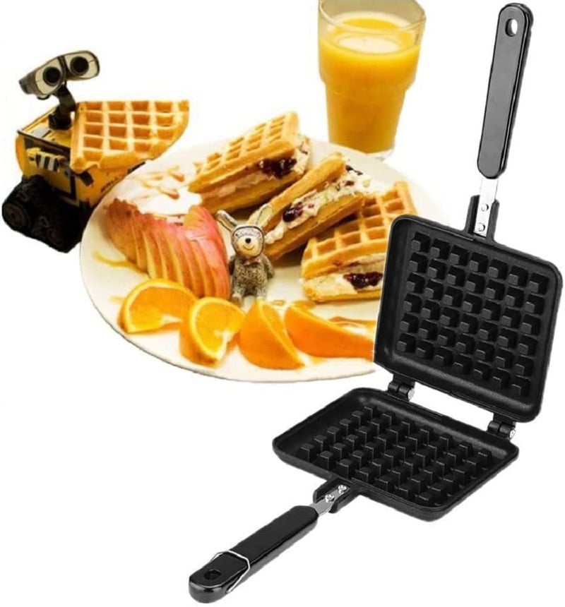 VANVASS Non Stick Waffle Maker Double Sided Waffle Sandwich Maker Non stick Double Side Biscuits Mould Pot Bakeware gas StoveTop Kitchen Breakfast Pancakes SQURE WAFFLE MAKER - Image 1