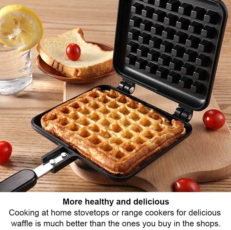 VANVASS Non Stick Waffle Maker Double Sided Waffle Sandwich Maker Non stick Double Side Biscuits Mould Pot Bakeware gas StoveTop Kitchen Breakfast Pancakes SQURE WAFFLE MAKER - Image 2