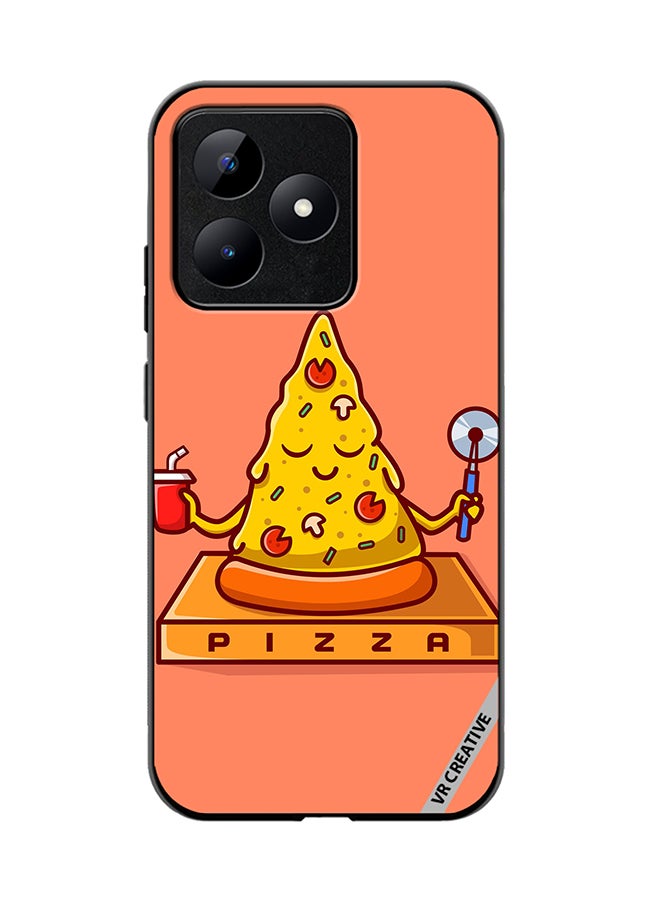 VR CREATIVE Protective Case Cover For Realme C53 Cute Pizza Yoga Design Multicolour - Image 1